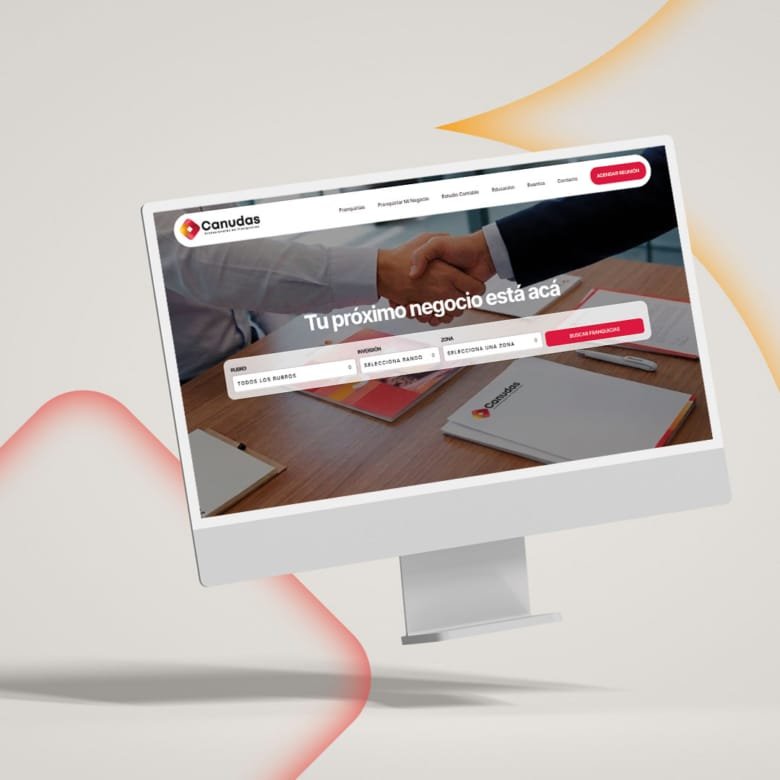 una pantalla con la nueva web de canudas